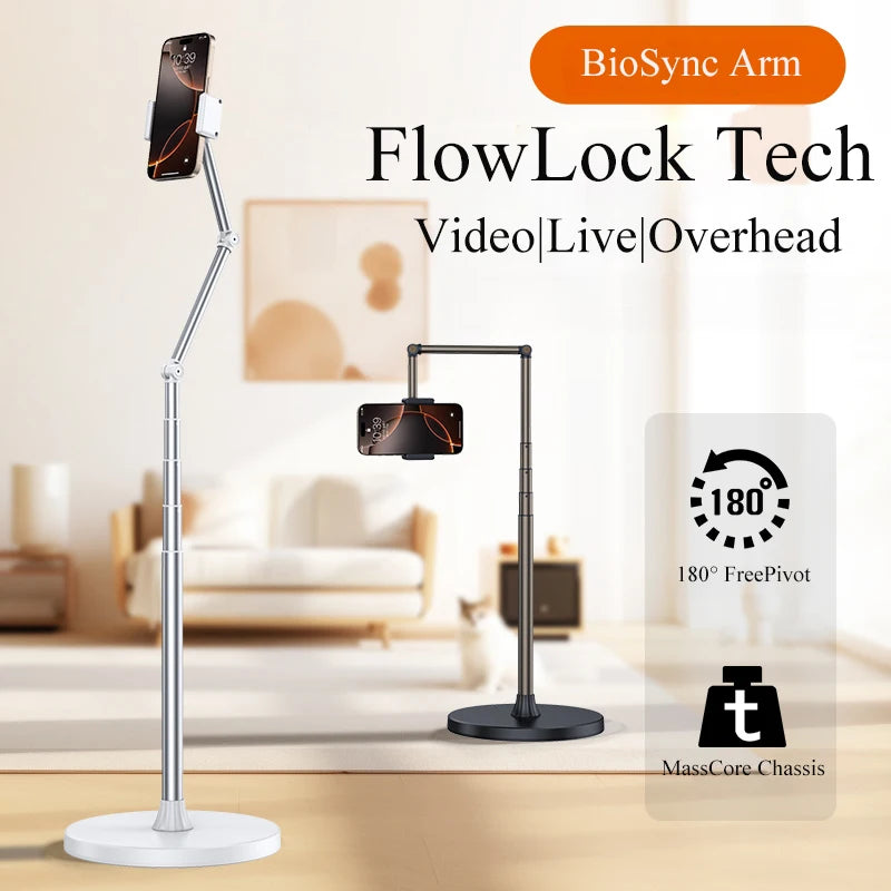 Tablet Floor Stand Floor Stand with Flexible Adjustable Height Stable Base Universal Holder Mount Compatible Kindle Devices