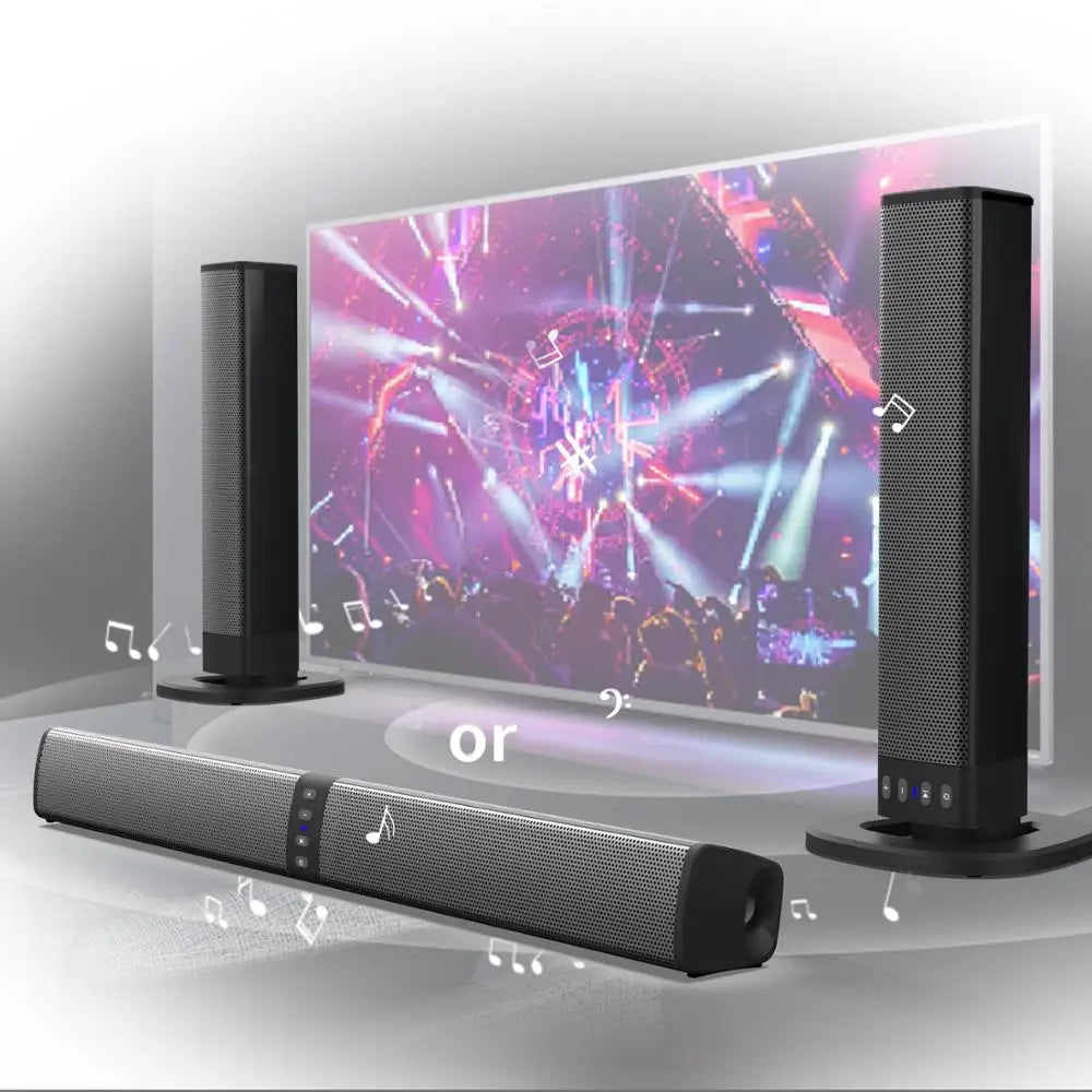 20W Wireless Column Soundbar Bluetooth Speaker Powerful 3D Music Sound bar Home Theater Aux 3.5mm rca TF card For TV PC BS36