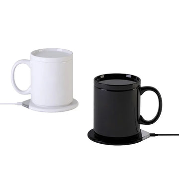 Holiday Smart Ceramic Warmer Mug Gift Set logo Custom 55degree Thermostatic Mug with Wireless Charger