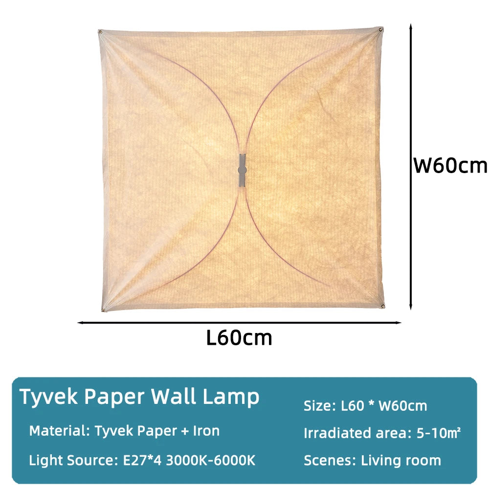 L60cm Sellable Tyvek Paper Wall Lamp square Kite Shape Can Be Used As Ceiling Wall or Floor Decorative Lights for Living Room