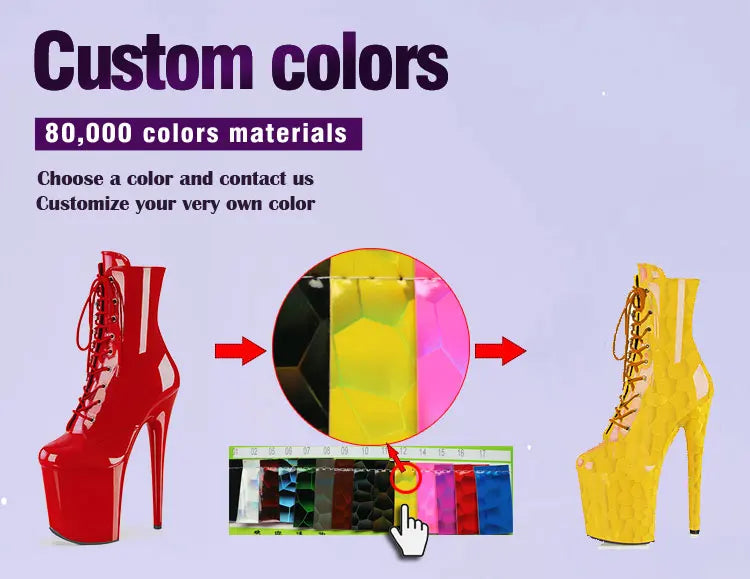 New Fashion Personality 15 cm SHORT BOOTS 6 Inch Black Red Thin Heel Pole Dance Nightclub Women's High Heels