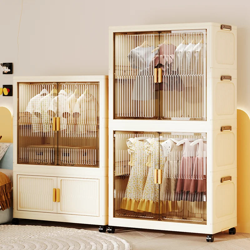 55-85CM Multifunctional Wardrobe Thickened And Movable Cabinet Suitable For Organizing In Children'S And Babies' Bedrooms