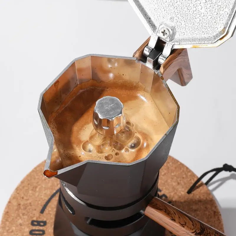 Premium Aluminum Thermostatic Dual Valve and Triple Valve Moka Pot Set for Coffee Extraction and Espresso Brewing