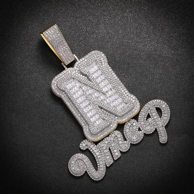Customized  Moissanite Link Chain Necklace for Men Hip Hop Style with Gold Plating Brass Main Stone Brass Material
