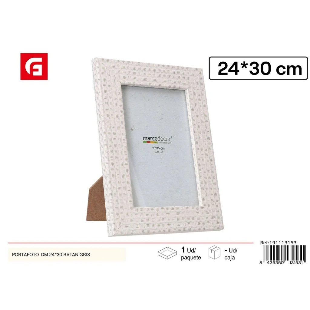 Gray rattan photo frame 24 x 30 cm - Decorative items