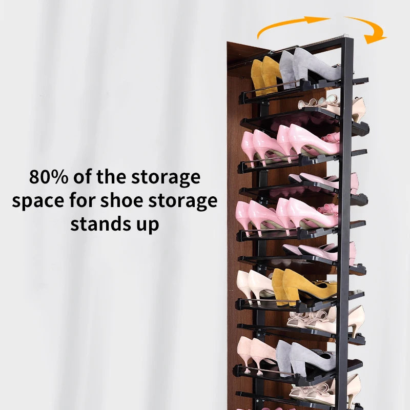 AOLISHENG 360 Degree Swivel Rotational Metal Shoe Rack Modern Design Telescopic Adjustable Height Hospital Home Living Room