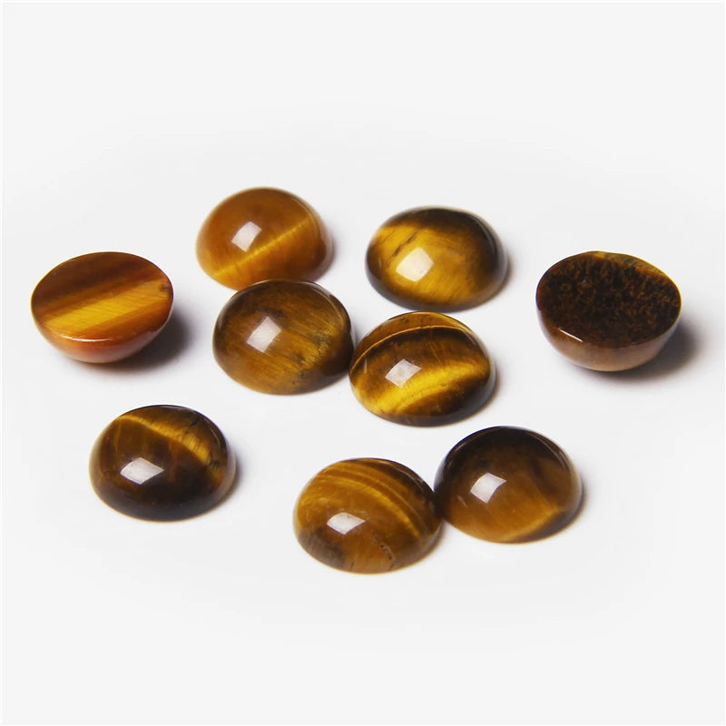 4/6/8/10/12/14mm Natural Stone Cabochon Round Semi-precious Cameo Fit DIY Ring Earring Bracelet Jewelry Making Finding 10pcs/lot