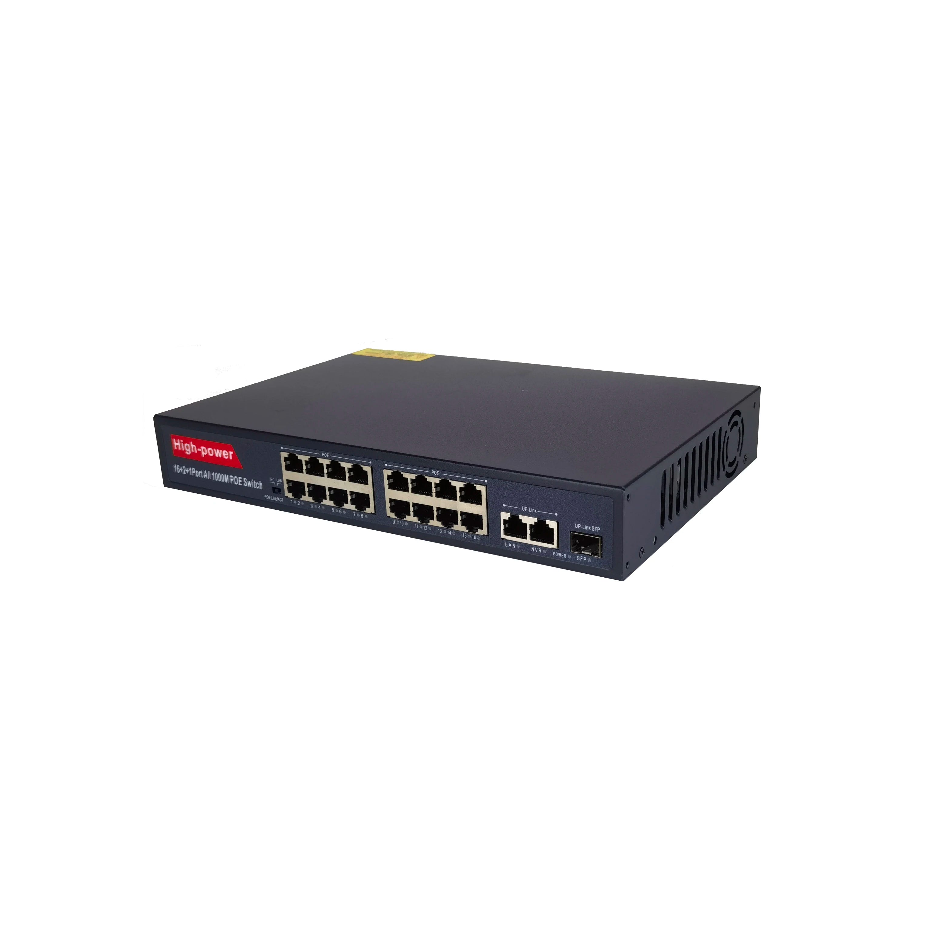 All Port Gigabit 16 Port Poe Switch with 2 Gigabit Uplink and 1SFP Port Network Vlan Switch Hub Unmanaged 1000Mbps