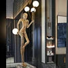 Postmodern Fiberglass Oversize Art Human Sculpture Lamparas Decorativas Light Modern Mall LED Hotel Floor Lamp
