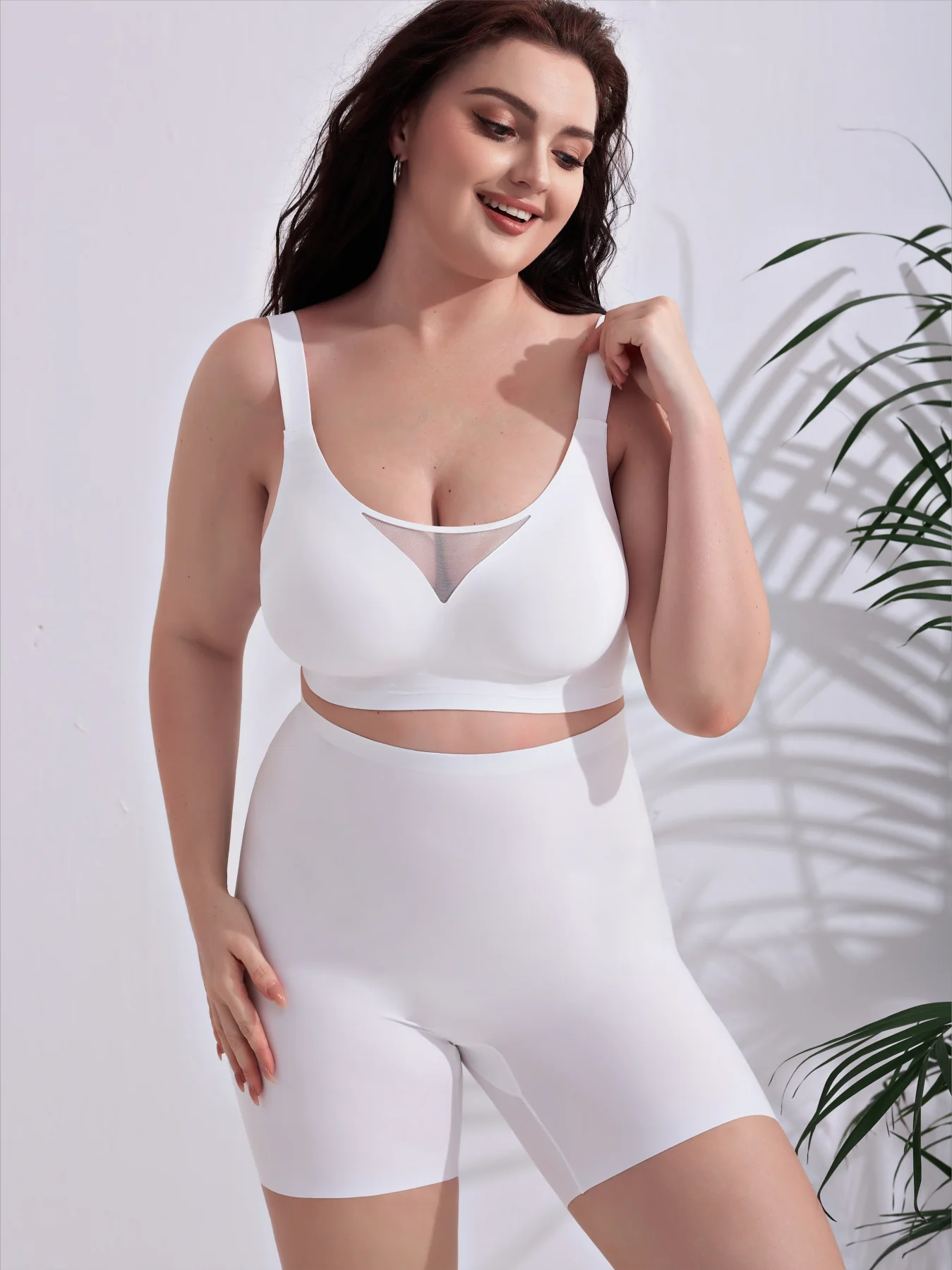 Nude Tone 4XL Wireless Bra - Seamless Jelly Support Minimizer for Full Bust Side Smoothing No-Dig Bralette with Skin Tone
