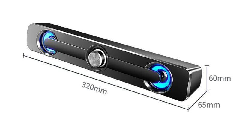 USB Wired Powerful Computer Speaker Bar Stereo Subwoofer Bass Speaker Surround Sound Box LED For PC Laptop Phone Tablet MP3