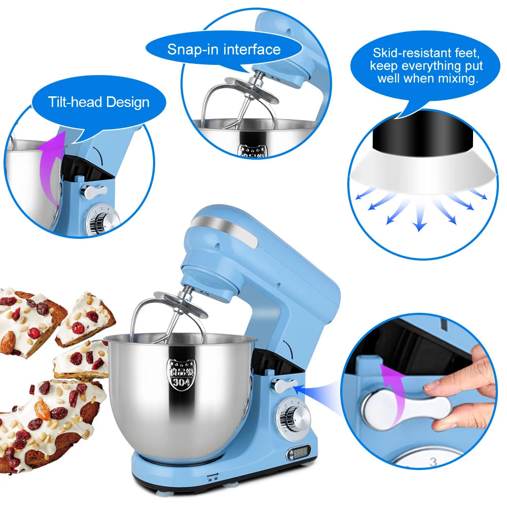 Home Stand Mixer 600W 6QT Cake Bread Dough Mixer Planetary Electric Home Kitchen Appliances Food Mixer