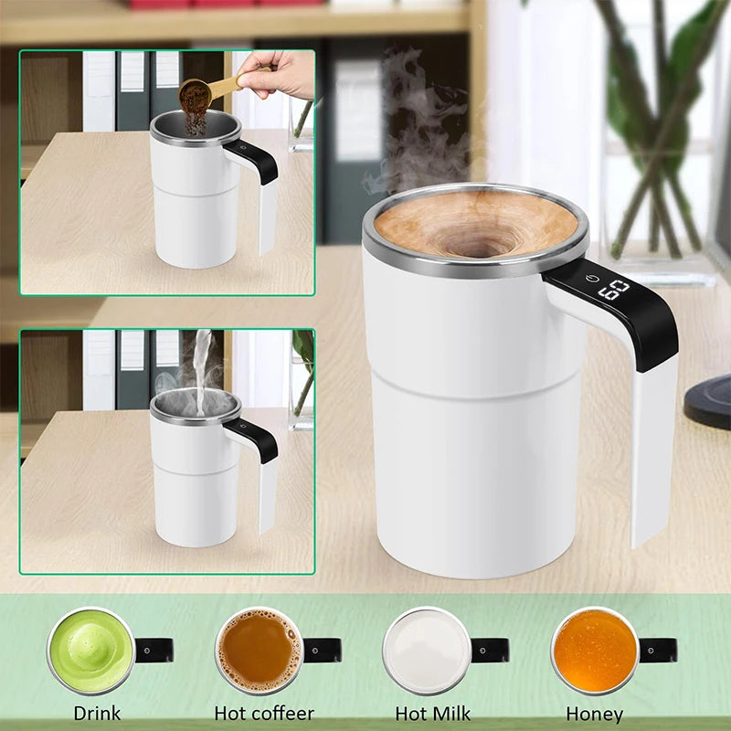 Best-Selling Smart Travel Coffee Maker New Automatic Self-Stirring Electric Pour-Over Temperature Display Protein Powder Mixer