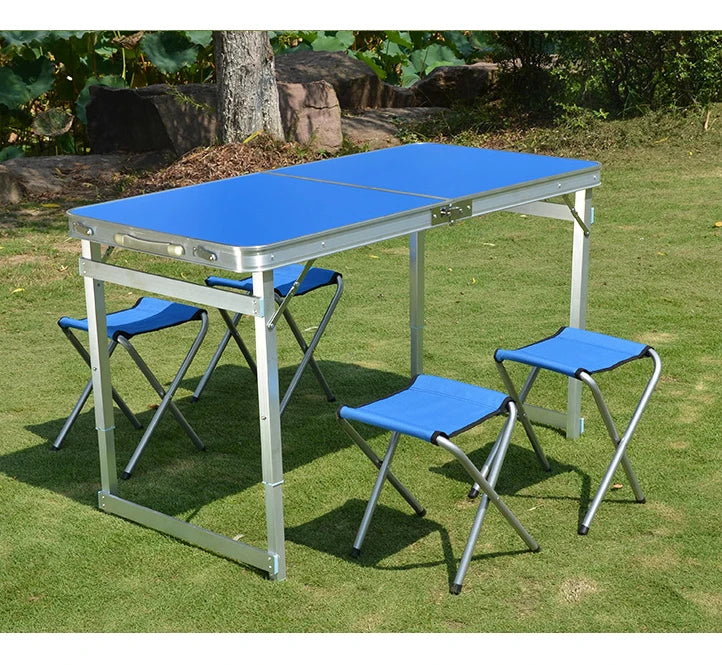 Modern Portable Stainless Steel and Aluminum Folding Table for Outdoor Activities Like Beach Hiking Camping