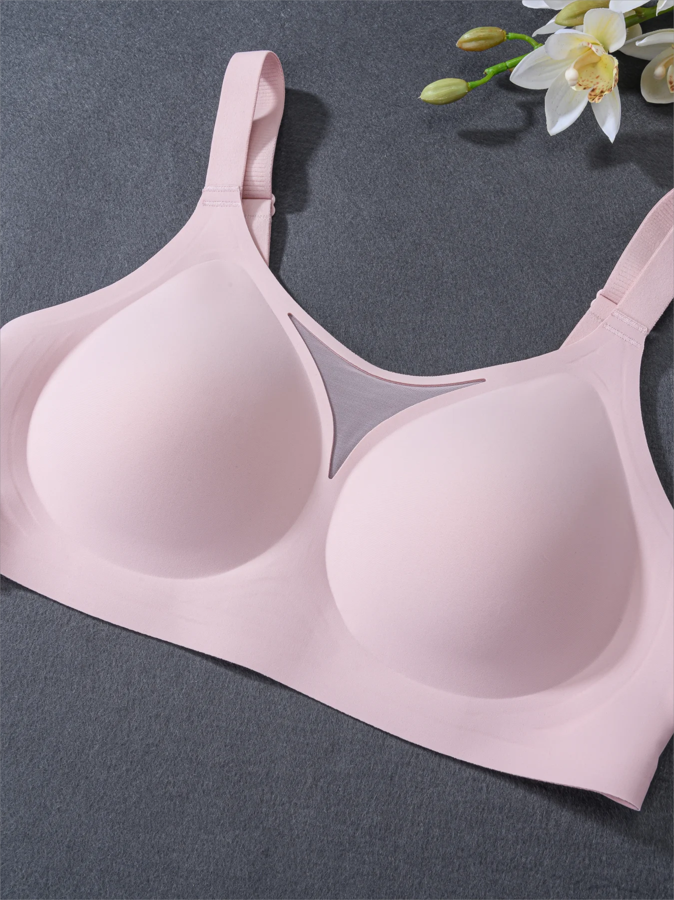 Nude Tone 4XL Wireless Bra - Seamless Jelly Support Minimizer for Full Bust Side Smoothing No-Dig Bralette with Skin Tone