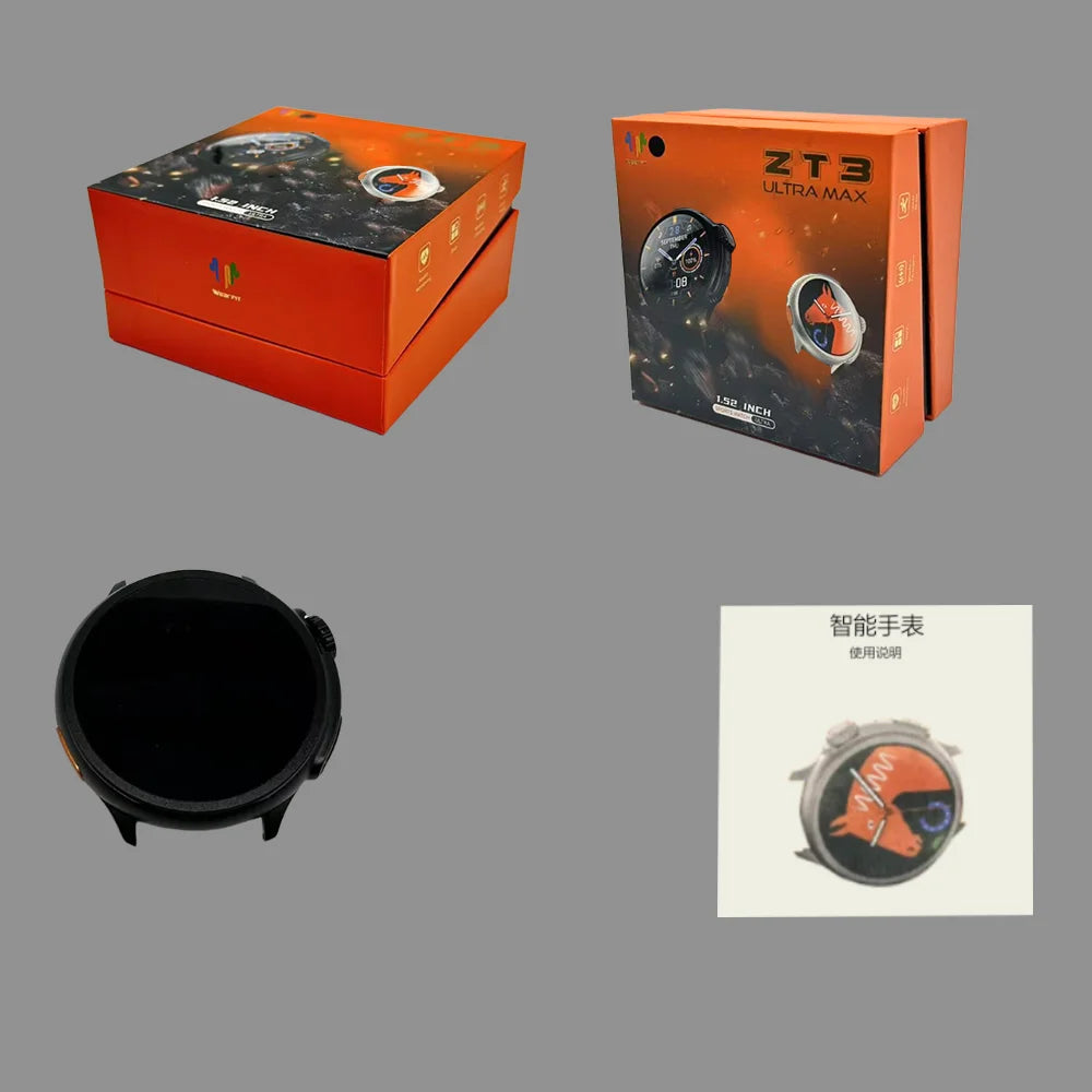 2025  ZT3 Ultra MAX Smart Watches BT Calling Intelligent Health Tracking Smartwatches NFC Message Reminder Smartwatch