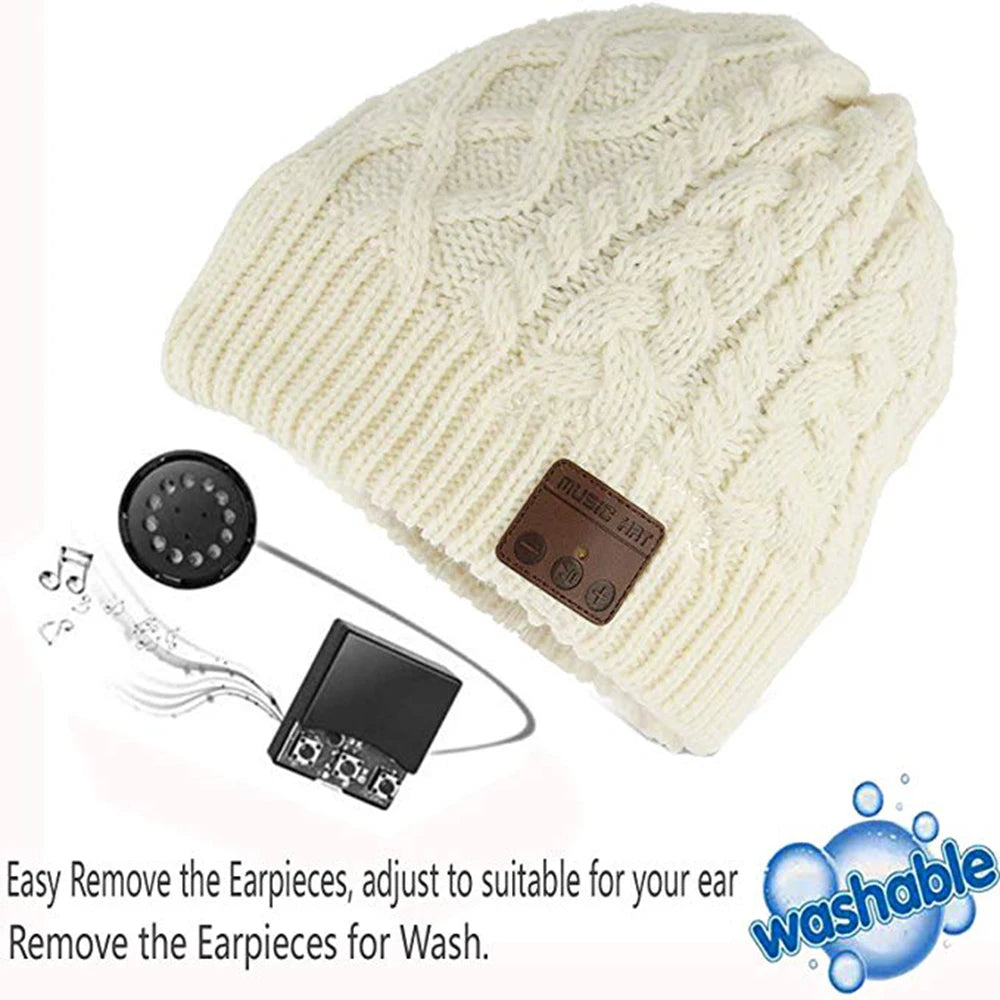 Hat with Built-in Wireless Headphones Headset Beanie Cap Winter Hat with Speaker Music Hat Gorro Thick Warm Bonnet Men's Women