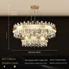 Classic Modern Luxury Villa Round Wedding Crystal LED Chandelier Light for Hotel Livingroom Adjustable Height Pendant Lamp