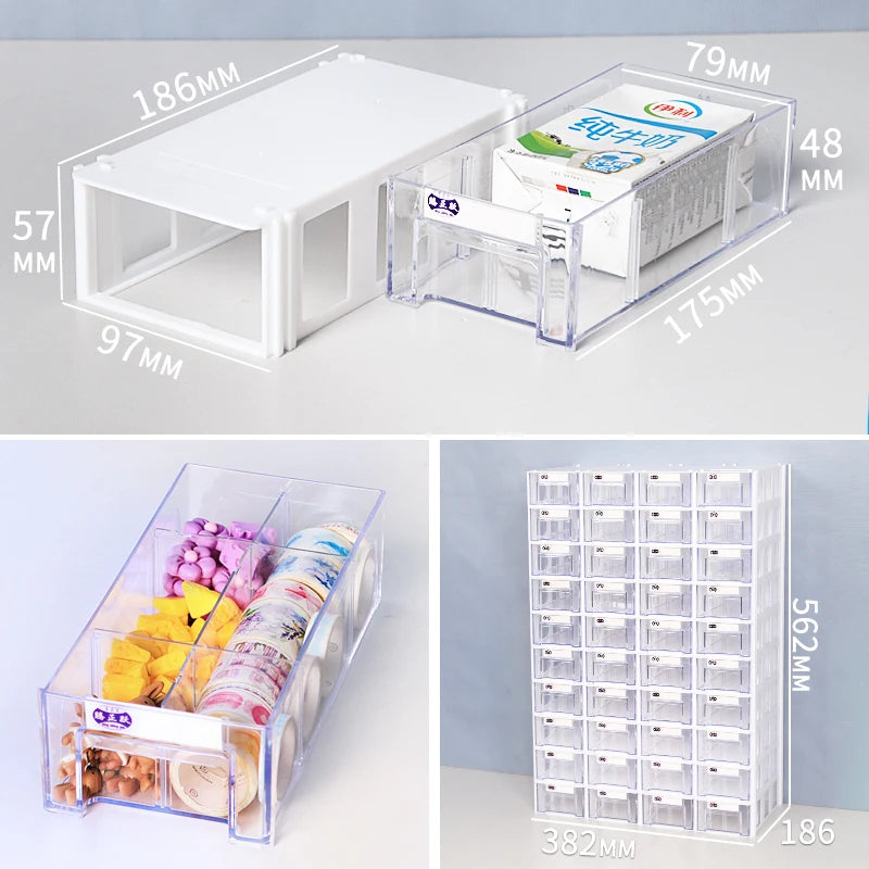 Tengzhengyue 40 Grid Combination Type Plastic Component Box Drawer Type Small Parts and Accessories Classified Storage