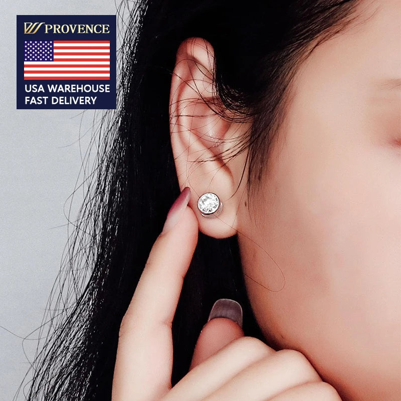 6.5mm D Color VVS1 Clarity Brilliant 1.2ct Moissanite Stud Earrings  925 Silver Fine Jewelry Earrings for Girl Wedding Earrings