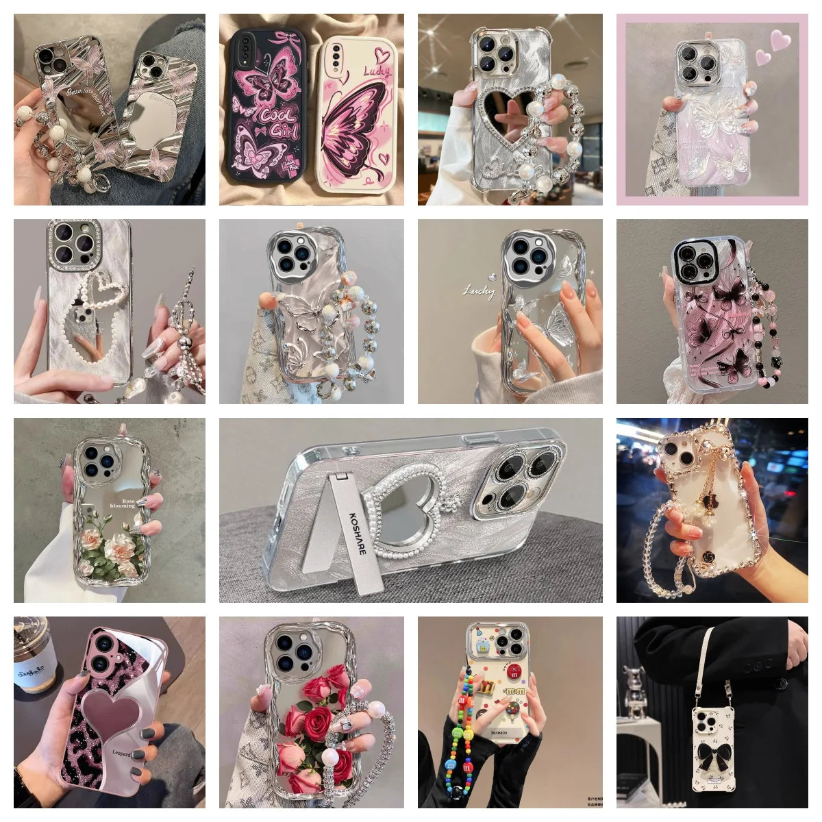 PH010 Butterfly Feather Yarn Phone Case for iPhone 15/14 16plus/13pro 12/11 XS New Edition High Beauty for Mobile Devices