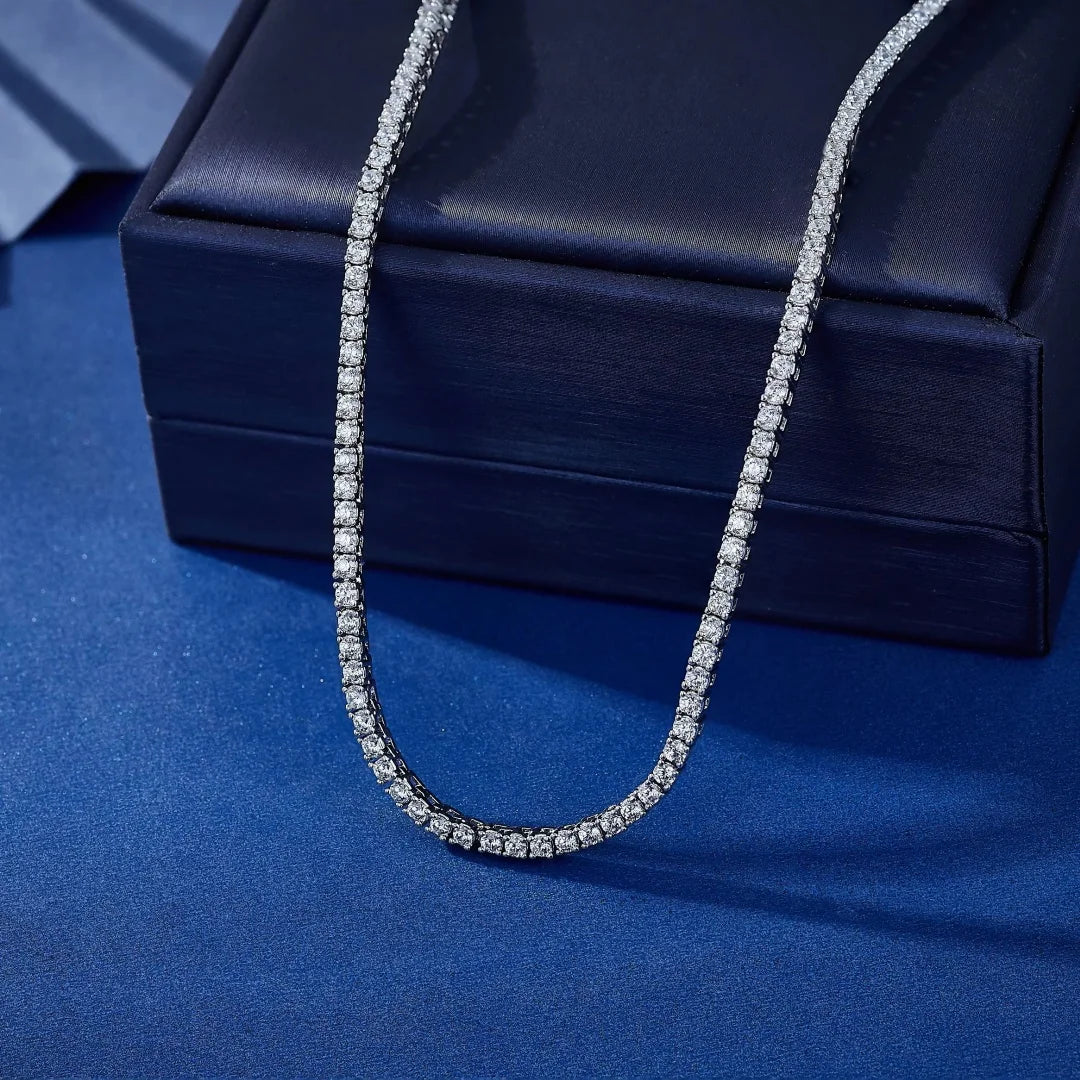 Wholesale 2mm 3mm 4mm CZ Cubic Zirconia Link Necklace 16Inch 18 Inch Fashion Women Tennis Necklace Chain
