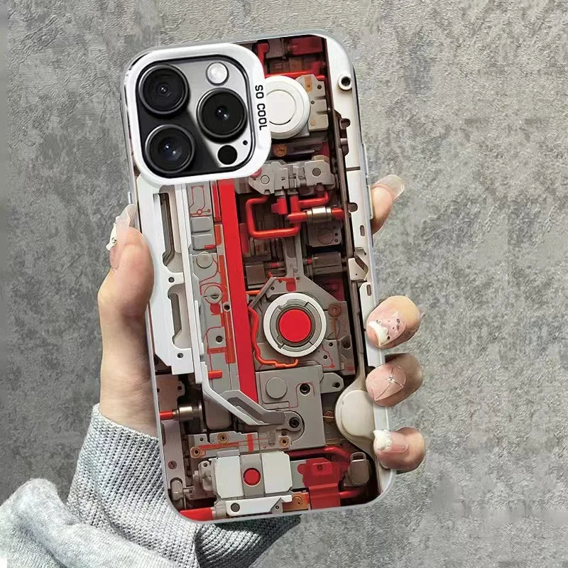 Advanced Mechanical Device for iPhone 16 15 14 13 12 11 Pro Max 7 8 Plus Case Fashion Technology Cool PC Mobile Phone Case