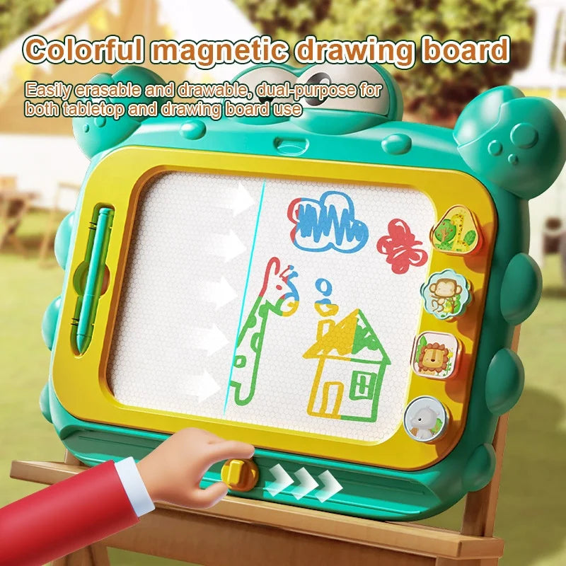 Kids Oversized Drawing Board Magnetism Writing Pad Geometry Seal for Toddlers 2-4 Years Old Graffiti Toy Baby Drawing Tray Table