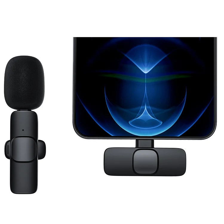 K9 High Quality Dynamic Microphone Wireless Audio Recording Lavalier for Smartphone Camera Omni-Directional Binaural Speakers