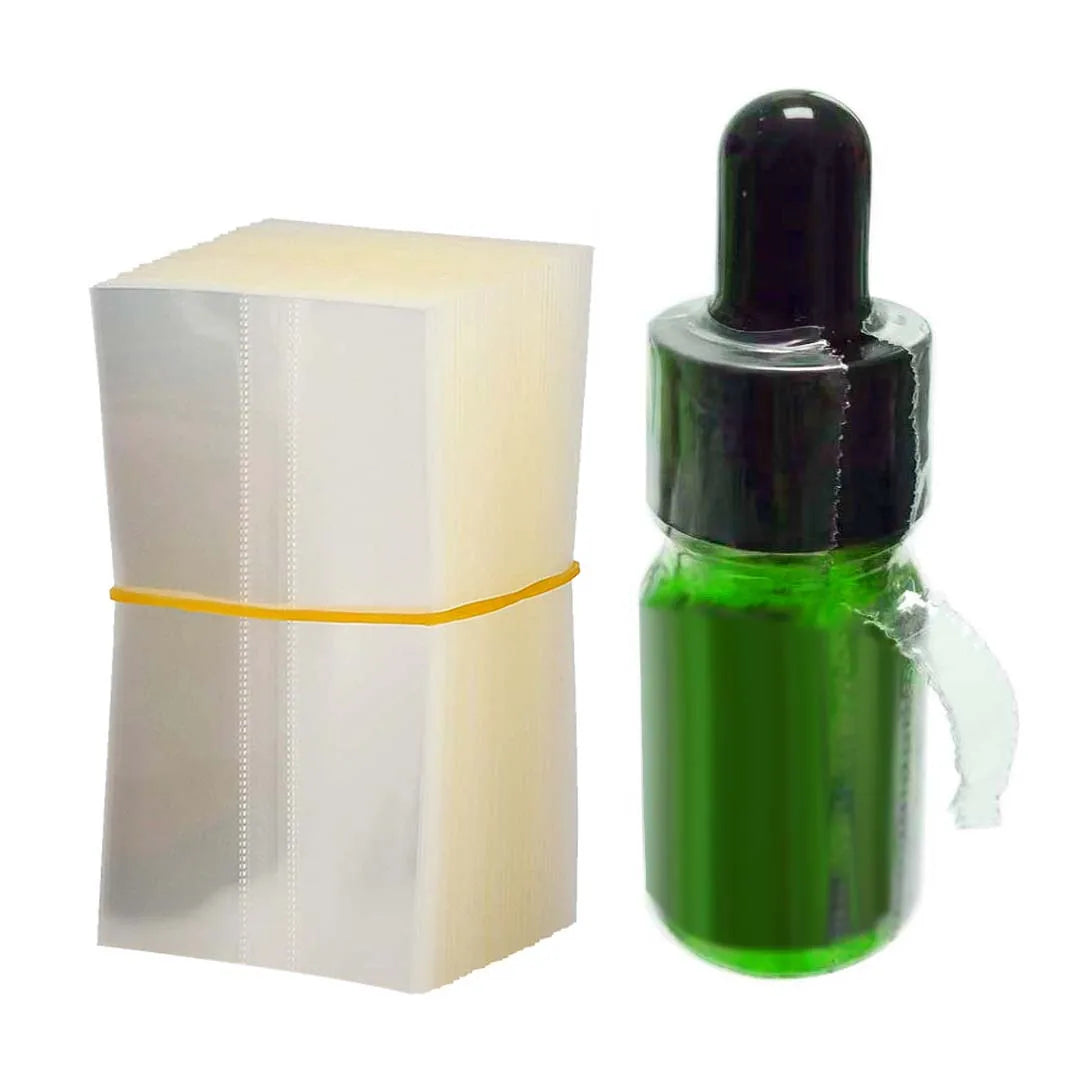PVC Transparent Soft Shrink Film Heat Shrink Bands Perforated Shrink Sleeves for 15ml Lotion Dropper Bottle