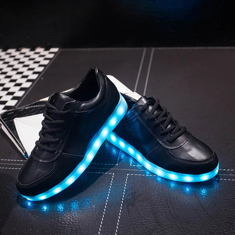 USB Charger Glowing LED Sneakers Breathable Lighted Height Increasing Boys Girls Brand Shoes for Women Luxury