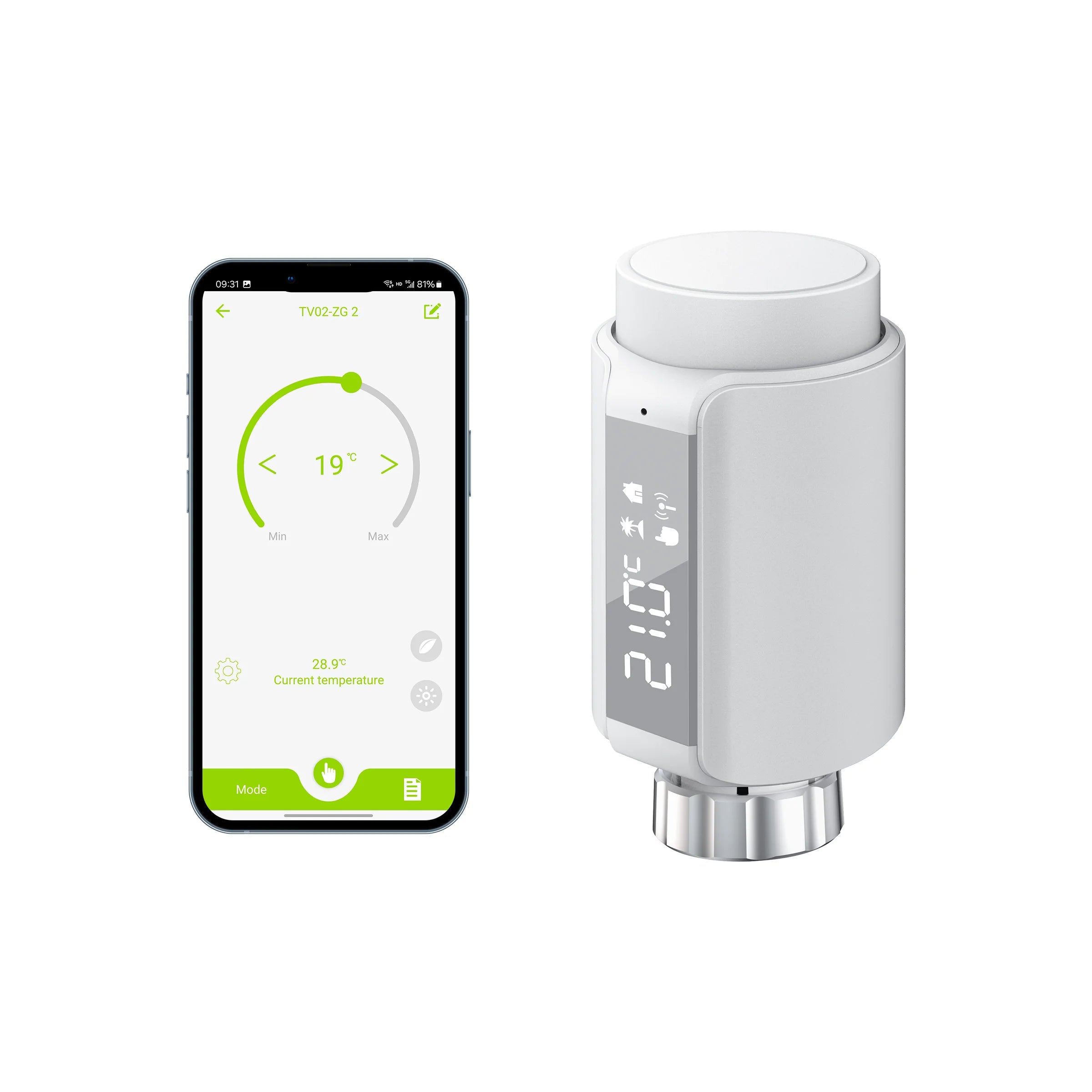GIRIER TRV Tuya Smart ZigBee Temperature Controller Radiator Valve Thermostatic Thermostat With Hd LED Screen