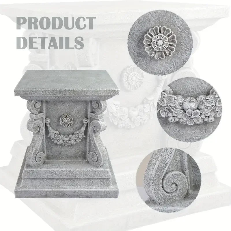 15 Inch Tall Large Garden Base, Garden Pedestal, Plant Stands, Garden Side Table for Indoor and Outdoor Use