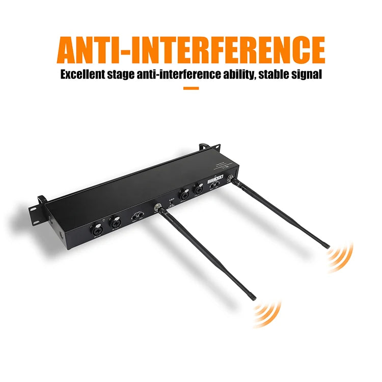 XTUGA Newest Original In-Ear Monitor System Wireless Launcher with Lavalier and Headset Microphone Durable Metal Design