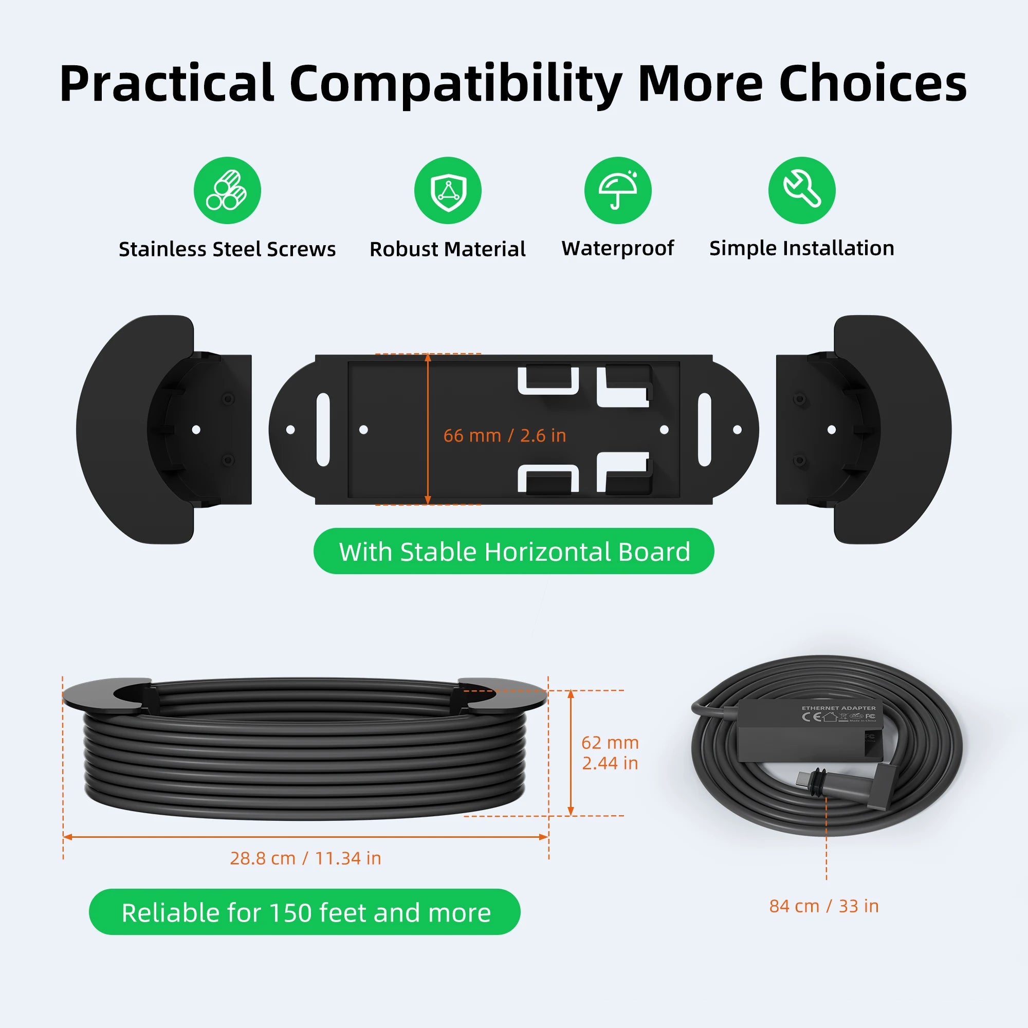 Starlink Satellite Internet Kit V2 Gen2 Ethernet Adapter With Cable Caddy Holder