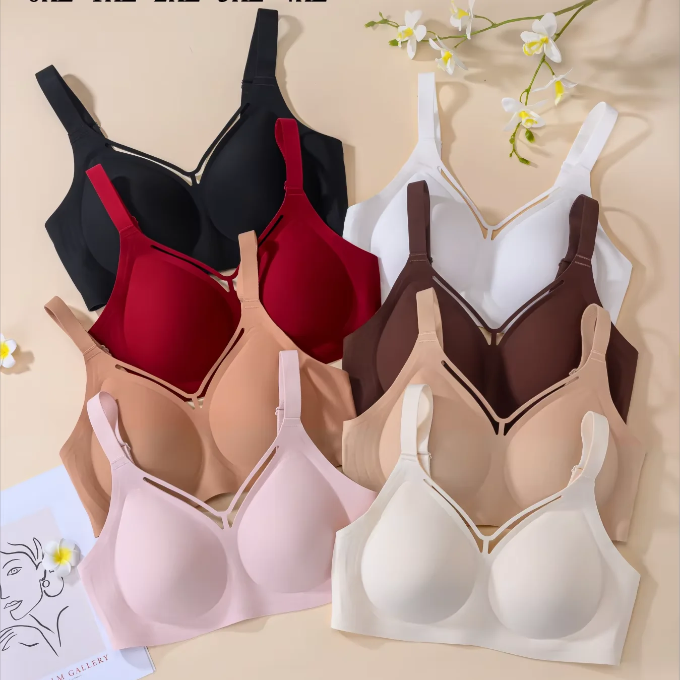 Nude Tone 4XL Wireless Bra - Seamless Jelly Support Minimizer for Full Bust Side Smoothing No-Dig Bralette with Skin Tone