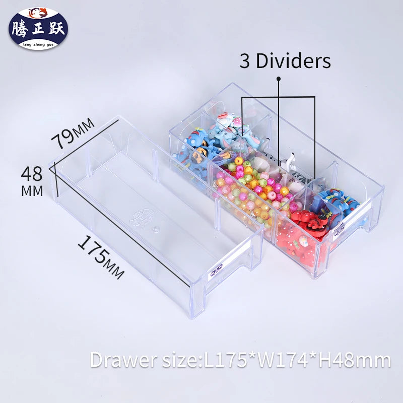 Tengzhengyue 40 Grid Combination Type Plastic Component Box Drawer Type Small Parts and Accessories Classified Storage