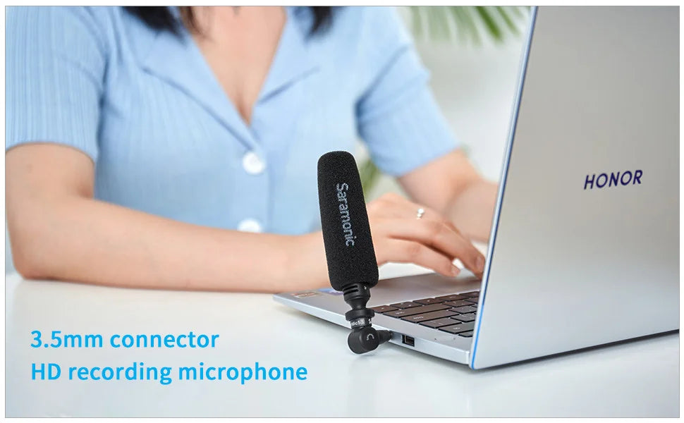 Saramonic SmartMic5 Mini Condenser Plug and Play Microphone for iPhone Android PC Computer DSLR Cameras Streaming YouTube Vlog