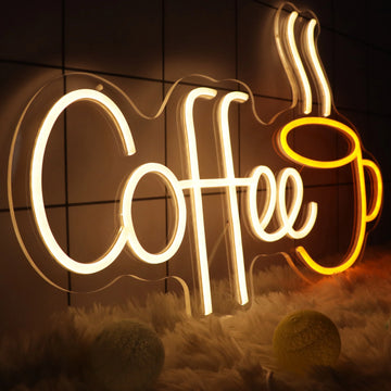 Coffee Shop Neon Sign Store Business logo Design Led Light up Sign Wall Shop Decoration Neon Sign Light for Wall Decor