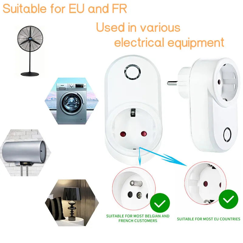 Wireless Remote Control Switch Electrical Outlet Smart EU Wall Socket and 433mhz Transmitter 220V 15A Plug for LED/Light/Lamp