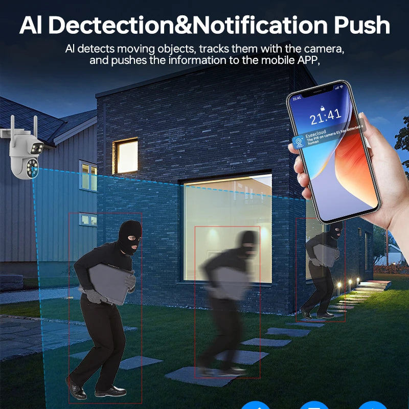 Smart Home Indoor 4mp Wifi Ip Camera Smart Security System Outdoor Ptz Security Camera Wireless Mini Cctv Camera
