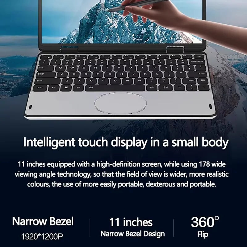 2025 New Cheap Laptop Mini 11inch Ultra Thin Touch Screen Personal Home Yoga Laptop Intel N100 Portable Laptops Computer