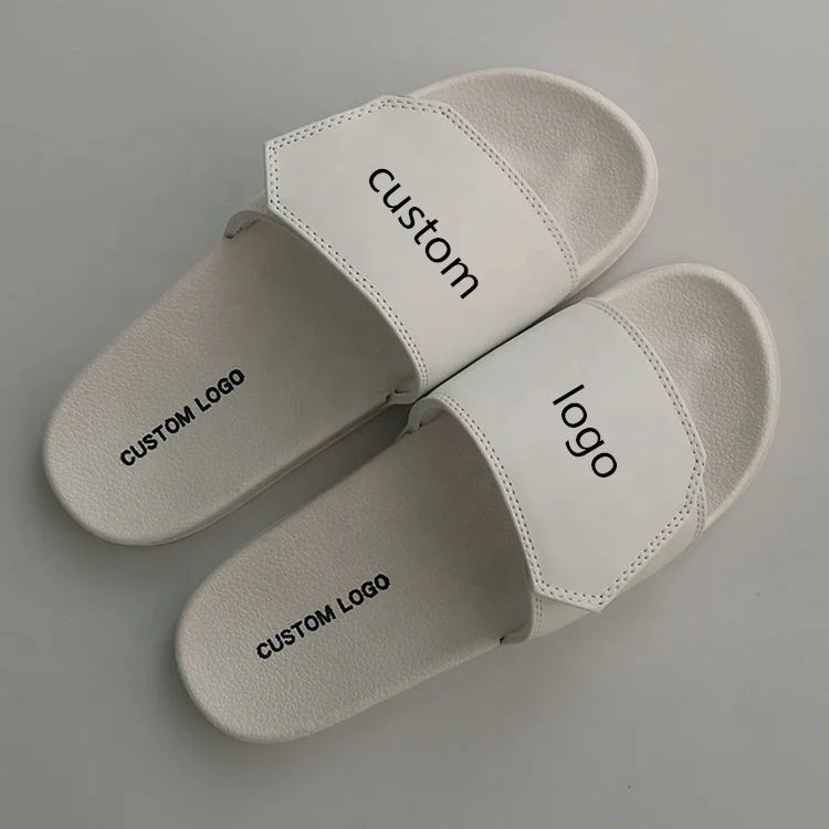 New Couple Women Family Beach Plain Custom Slide Put My logo on Mens Slipper Unisex Personalized Pool Sandals Pvc with logo
