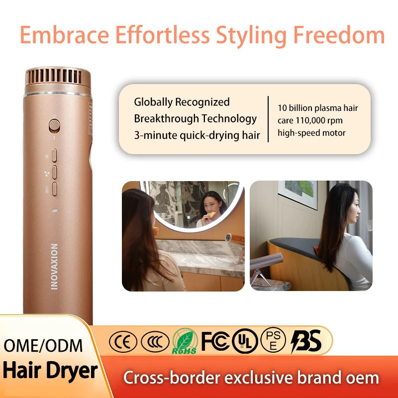 Portable Foldable Ionic Hair Dryer 1200W High-Speed for Professional Salon & Travel Use