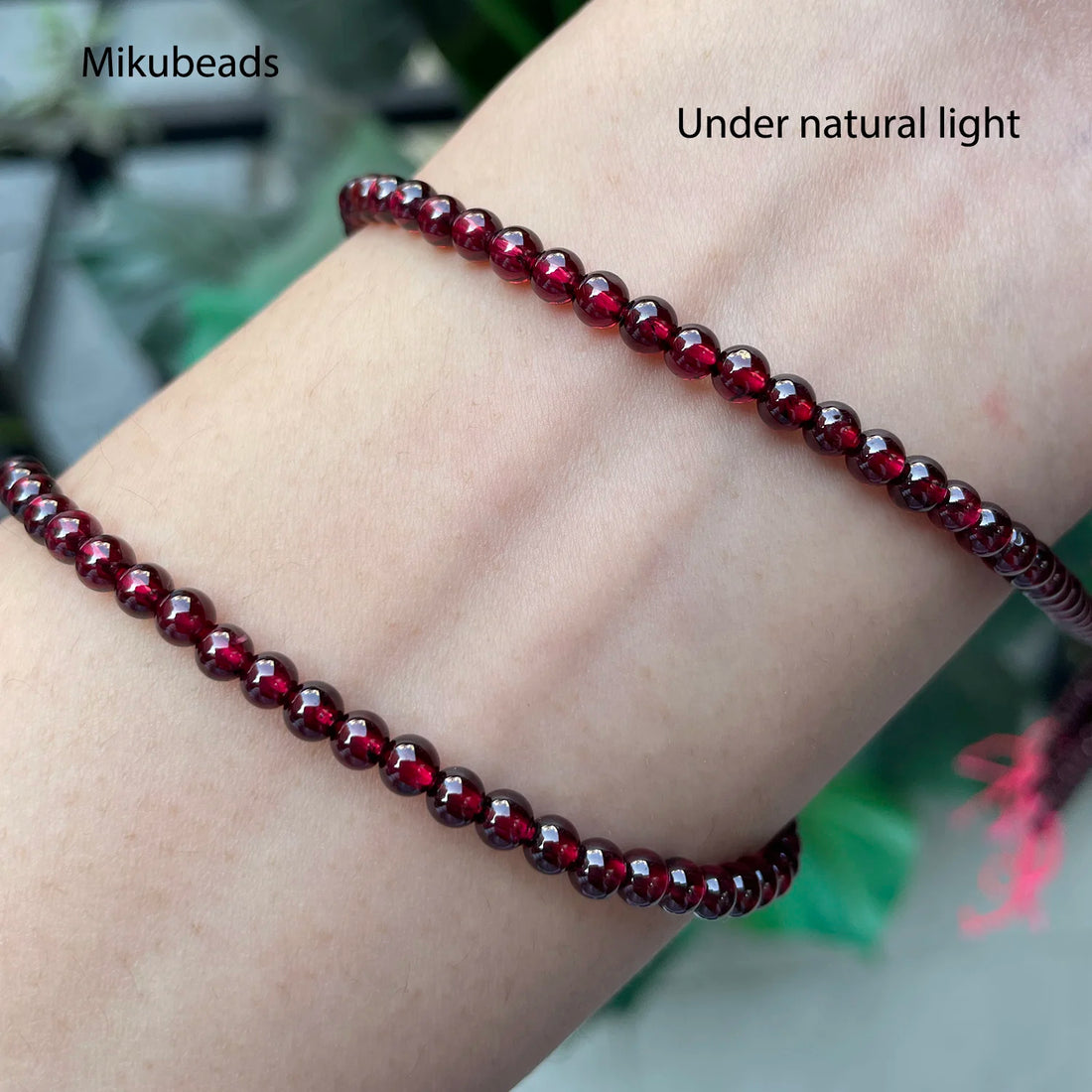 Wholesal Natural 4mm AAA Brazil Red Garnet Smooth Round Loose Beads For Making Jewelry DIY Stone Necklace Strand 15" Mikubeads