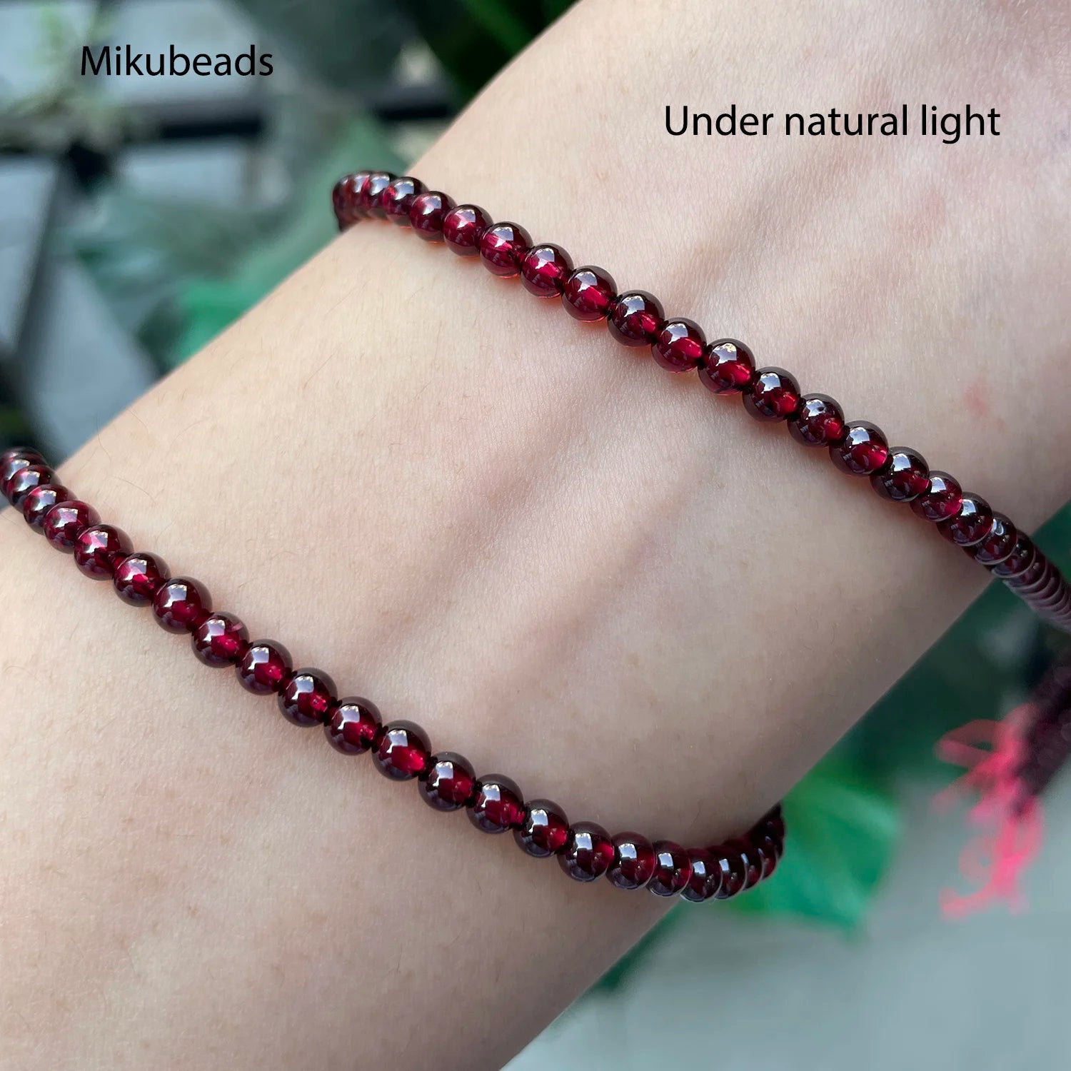 Wholesal Natural 4mm AAA Brazil Red Garnet Smooth Round Loose Beads For Making Jewelry DIY Stone Necklace Strand 15" Mikubeads