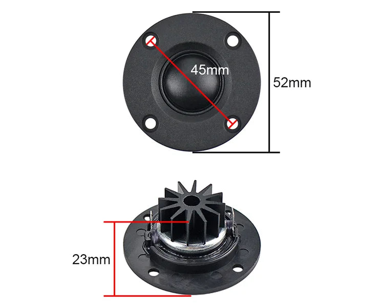1 Inch Tweeter Speaker 6 ohm 30W Hifi Soft Dome Silk Film Treble Loudspeaker Neodymium Toothed aluminum heat sink 2pcs