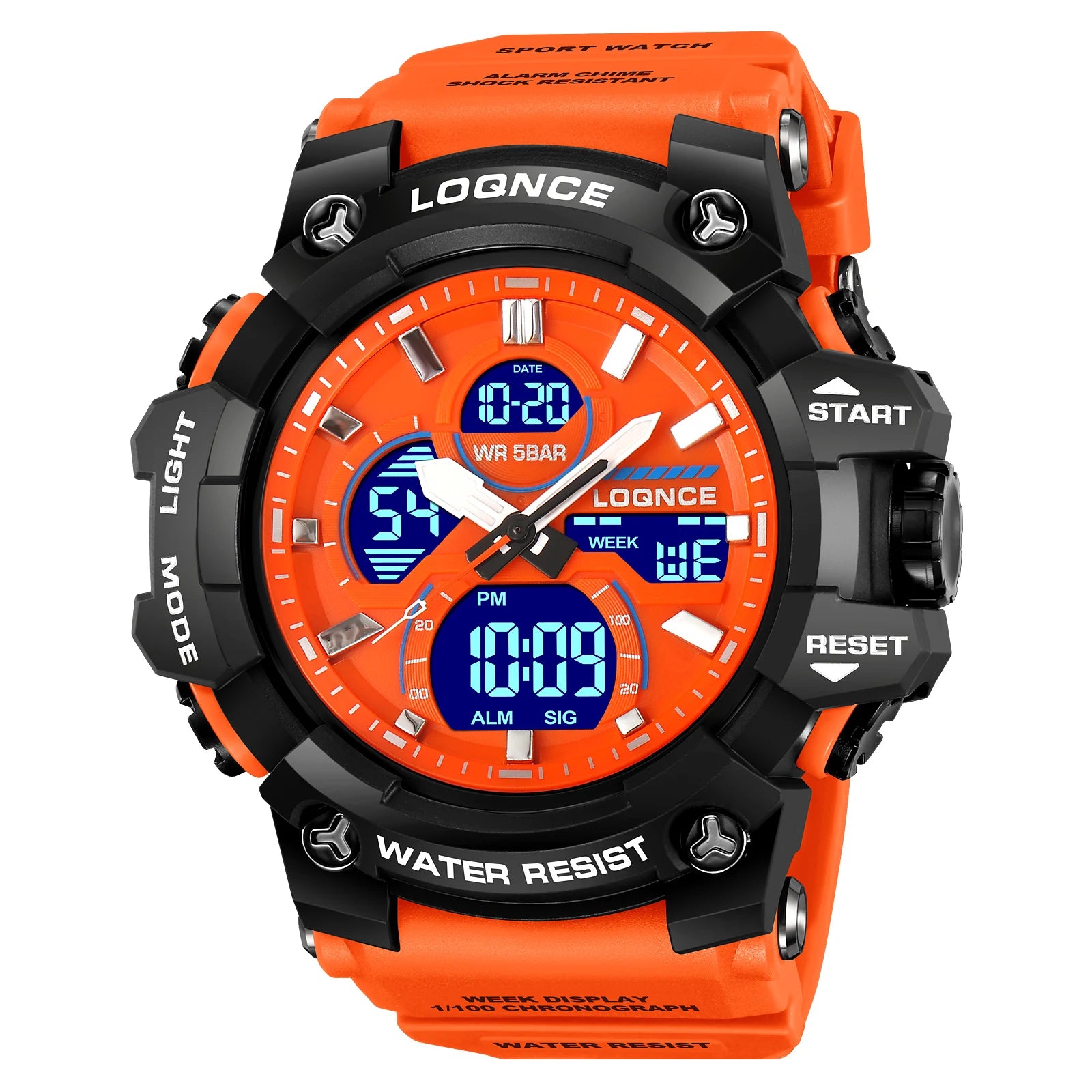 Sport Waterproof LOQNCE Brand Dropshipping Watch Stopwatch Alarm Clock 98007 Young Fashion Digital Quartz Watches for Men