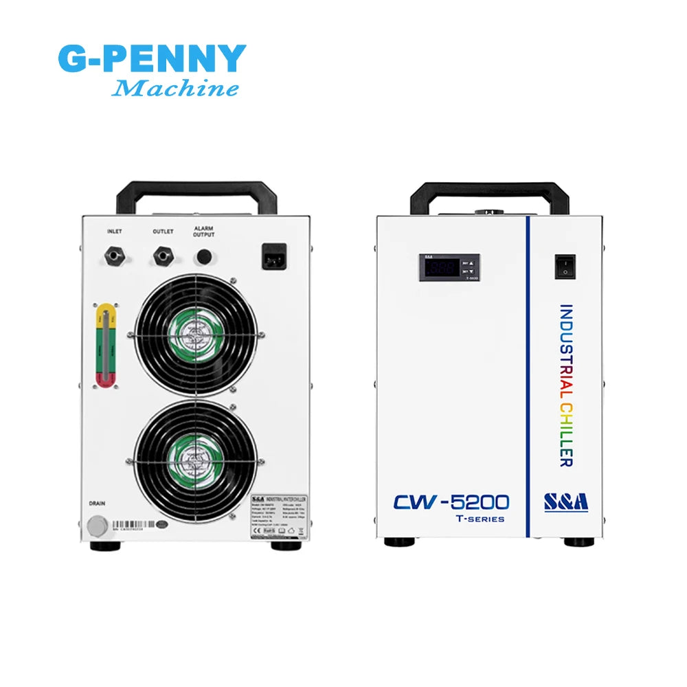 S&A CW-5200 Industrial Chiller 1400W Water Cooling Capacity for CO2 Laser CNC Router Machine