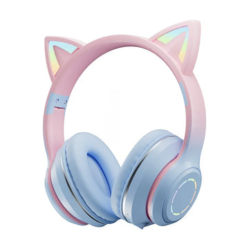 Cheap  BT 5.0 Audifonos Gamer Wireless Gaming Headsets Cat Ear Cute Headphones for Girls Auriculares Bluetooth Earphones